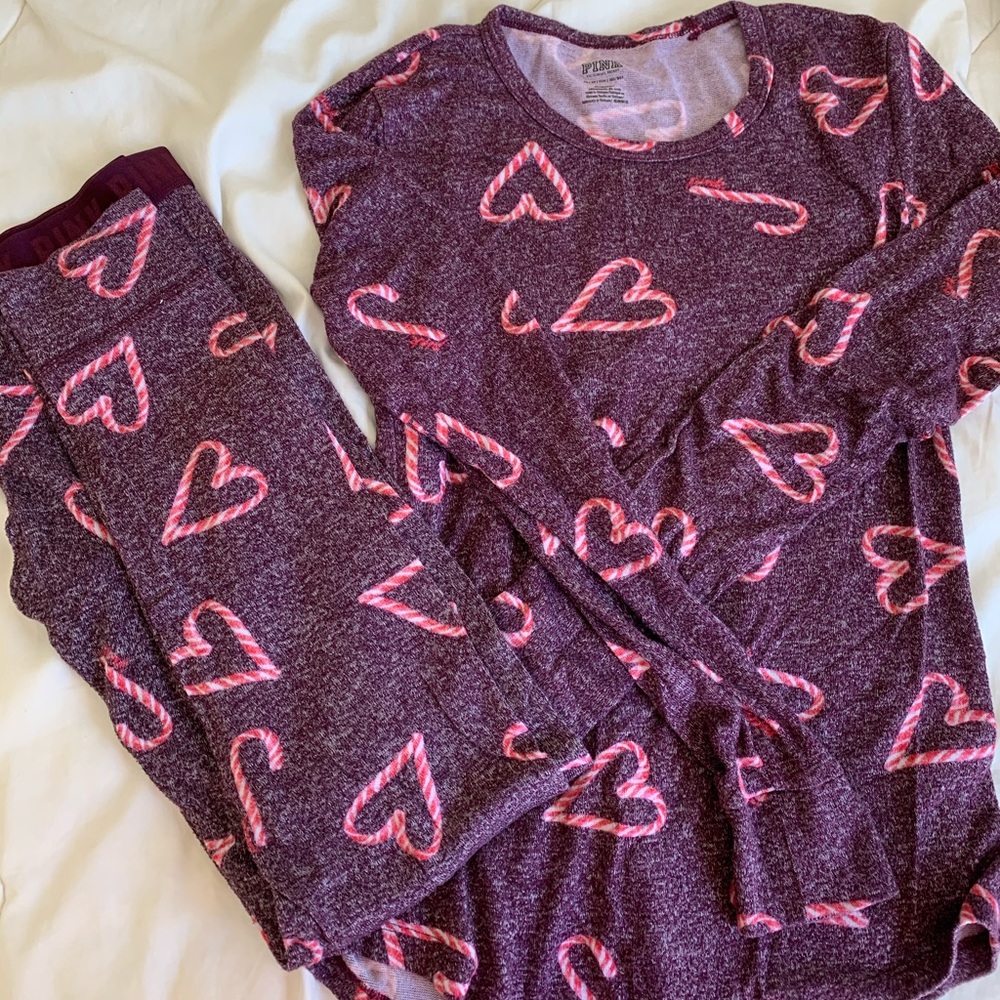 pink christmas pajama set